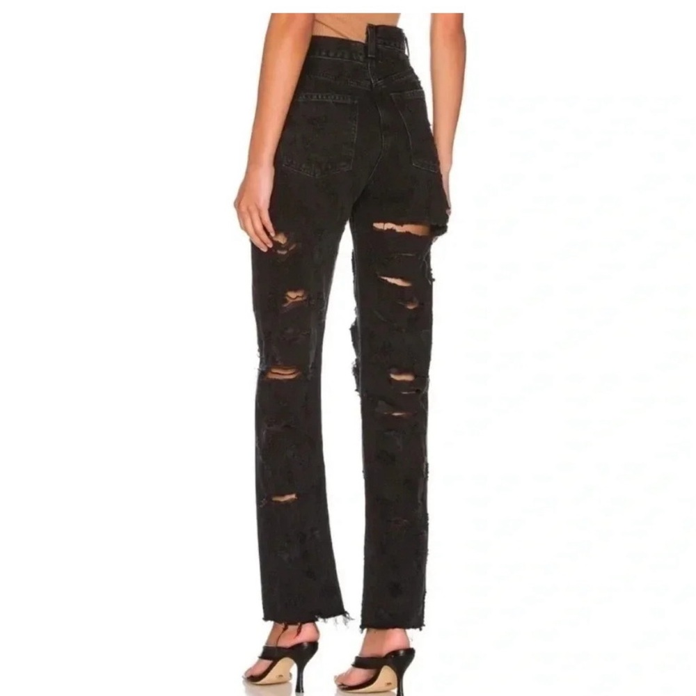 Agolde Black High Rise Distressed Jeans